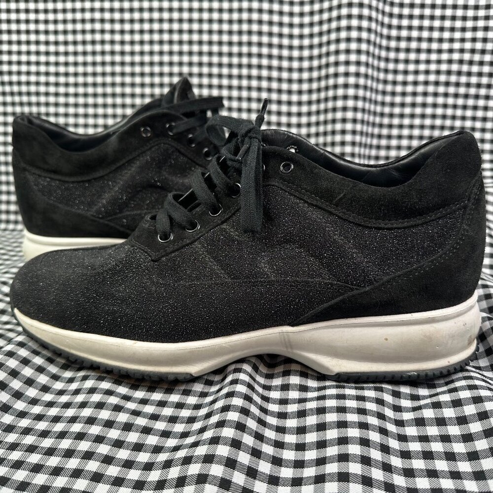 Hogan Black Glitter White Chunky Logo Women's Sneaker Size EU 40 / US 10